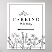 Poster Boho Fleur sauvage Mariage panneau de direction de (Devant)