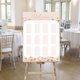 Poster Boho Fleur sauvage Mariage Trouvez votre siège Pos