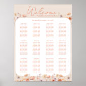 Poster Boho Fleur sauvage Mariage Trouvez votre siège Pos (Devant)