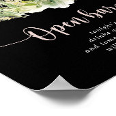 Poster Boho Fleur sauvage noir Mariage ouvert (Coin)