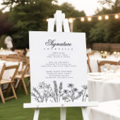 Poster Boho Fleur sauvage Signature Cocktail Menu Signe