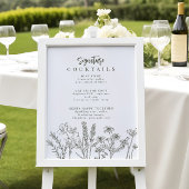 Poster Boho Fleur sauvage Signature Cocktail Menu Signe