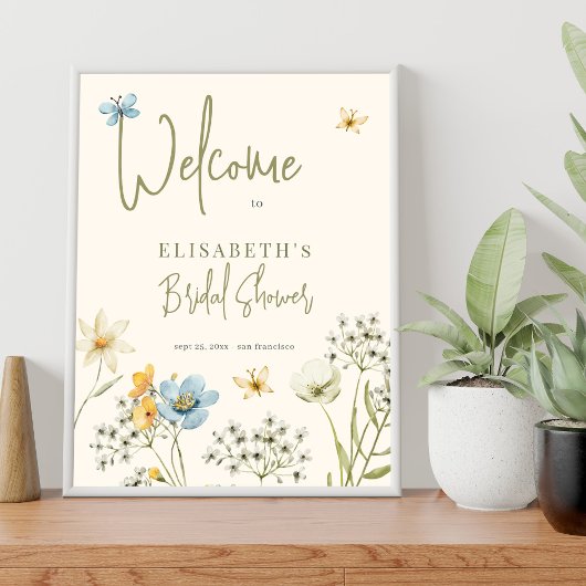 Poster Boho fleur sauvage signe de bienvenue