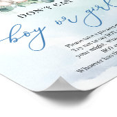 Poster Boho fleuri bébé éléphant Ne pas dire GARÇON ou FI (Coin)