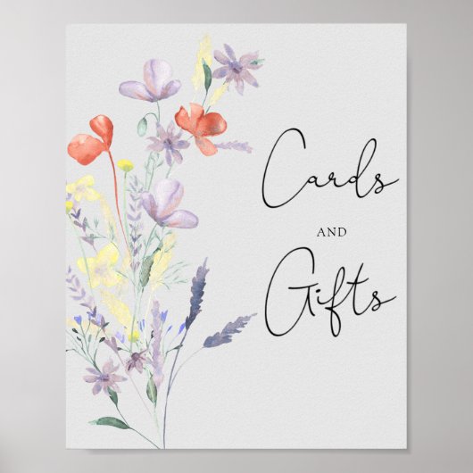 Poster Boho Fleurs sauvages - Cartes et baby showers cade (Devant)