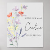 Poster Boho Fleurs sauvages - Devinez combien de bonbons  (Devant)