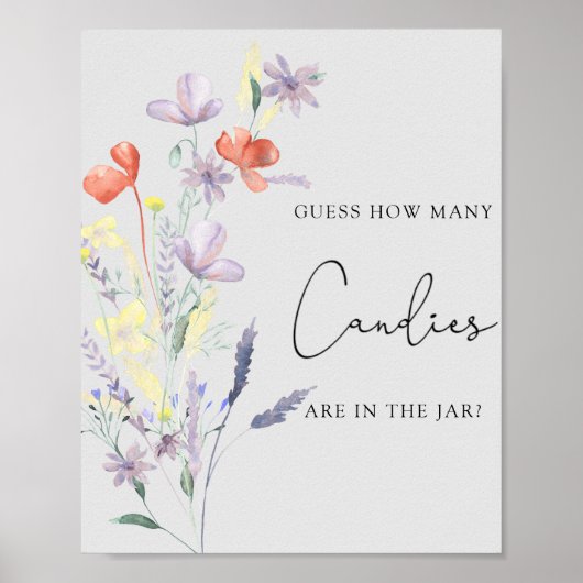 Poster Boho Fleurs sauvages - Jeu de devinette du nombre (Devant)