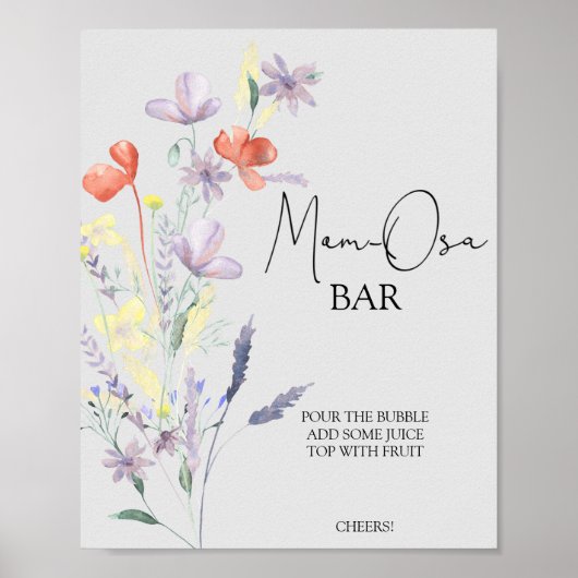 Poster Boho Fleurs sauvages \ Maman-osa bar (Devant)