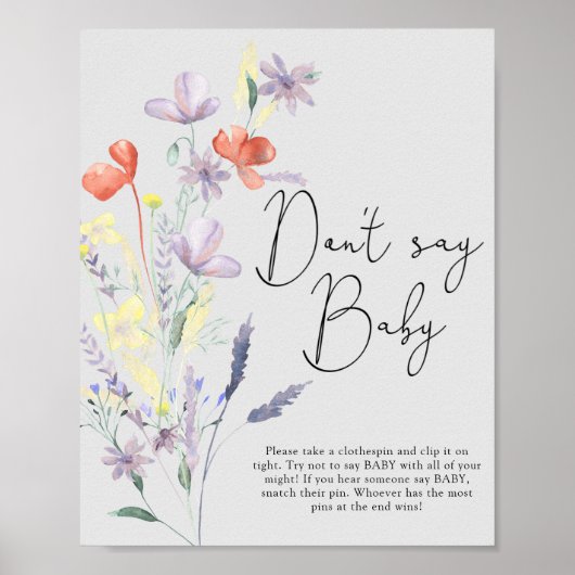 Poster Boho Fleurs sauvages - Ne dites pas bébé (Devant)