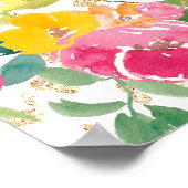 Poster Boho Floral Aquarelle 2 photo Graduation Bienvenue (Coin)