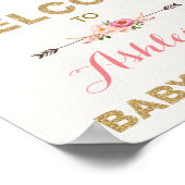 Poster Boho Floral Baby shower Blush Dreamcatcher Bienven (Coin)