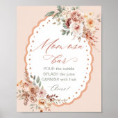 Poster Boho Floral Baby Shower Mom-osa Bar (Devant)