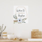 Poster Boho Floral Baptism Bienvenue (Cuisine)