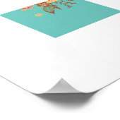 Poster Boho Floral bleu moderne (Coin)