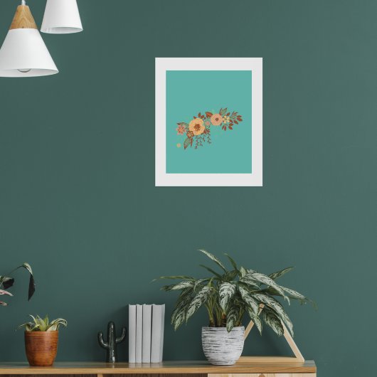 Poster Boho Floral bleu moderne (Salon 1)