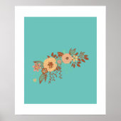 Poster Boho Floral bleu moderne (Devant)