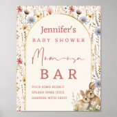 Poster Boho Floral Bunny Beige Maman-Osa Bar Signal (Devant)