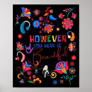 Poster Boho Floral Cependant Vous Entendez Est Beau Asl S