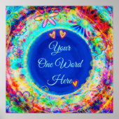 Poster Boho Floral Customisé Nom du devis Un mot (Devant)