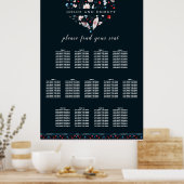 Poster Boho Floral et plumes 13 tables (Cuisine)