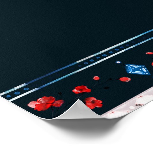 Poster Boho Floral et plumes 17 tables (Coin)