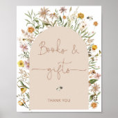 Poster Boho Floral Livres et Baby showers cadeaux (Devant)