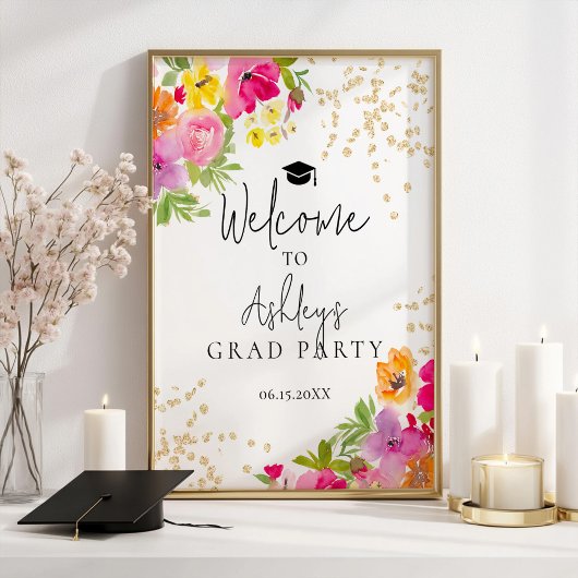 Poster Boho Floral Moderne aquarelle Accueil