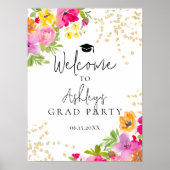 Poster Boho Floral Moderne aquarelle Accueil (Devant)