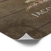 Poster Boho Floral Orchid Pampas Grass Rustique Mariage (Coin)