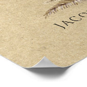 Poster Boho Floral Orchidée Blanche Pampas Mariage en her (Coin)