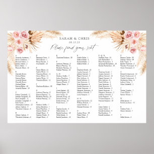 Poster Boho Floral Ordre alphabétique
