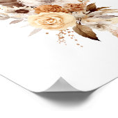 Poster Boho Floral Plumes Botanique Aquarelle Mur Art (Coin)