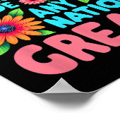 Poster Boho Floral Style Haine N'A Jamais Fait Une Nation (Coin)