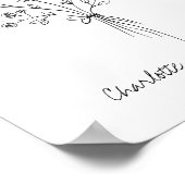Poster Boho Flower Line Art Dessin Mariage personnalisé (Coin)