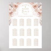 Poster boho flowers Baptism seating chart (Devant)