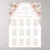 Poster boho flowers wedding seating chart (Devant)
