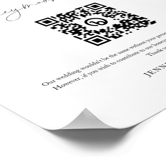 Poster Boho Fonds Mariage Lune de miel Code QR Signal (Coin)