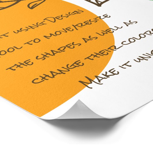 Poster Boho Forme Simple Lineart Flower Calm Quote (Coin)