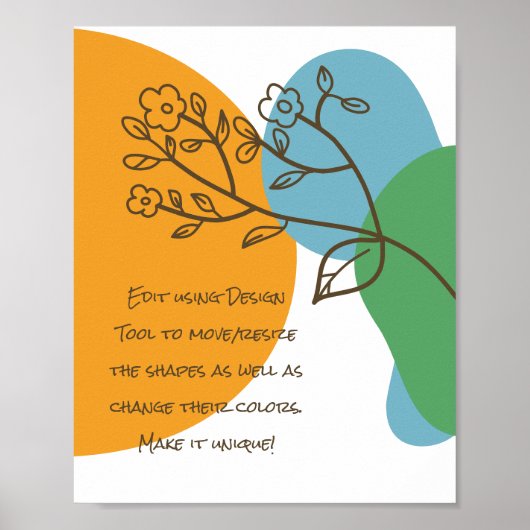 Poster Boho Forme Simple Lineart Flower Calm Quote (Devant)