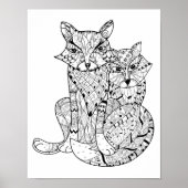 Poster Boho Fox Doodle 2 (Devant)