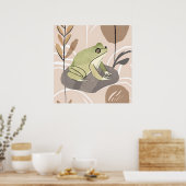 Poster Boho Frog Lotus Leaf Art botanique moderne (Cuisine)