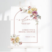 Poster Boho Garden Rose Fleurs Fête des mariées Bienvenue