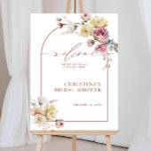 Poster Boho Garden Rose Fleurs Fête des mariées Bienvenue