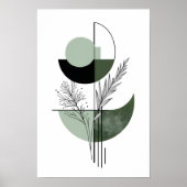 Poster Boho Geometric Botanical Green Elegant (Devant)