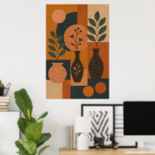 Poster Boho Geometric Wall Art – Abstract Minimalist Post (Bureau à domicile)