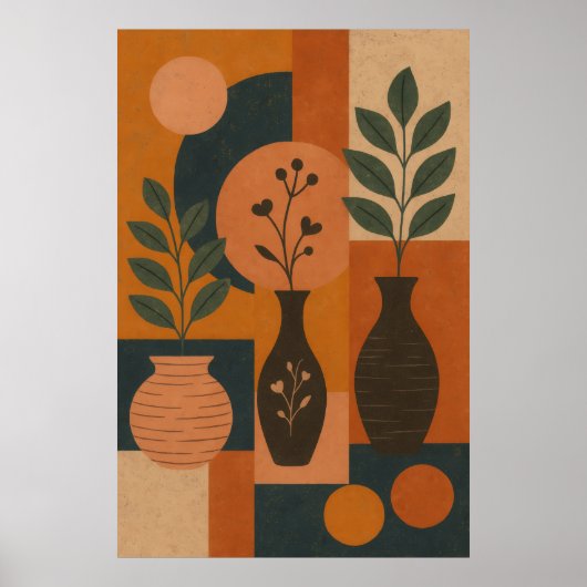 Poster Boho Geometric Wall Art – Abstract Minimalist Post (Devant)