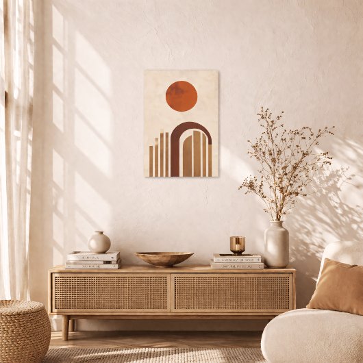 Poster Boho Géométrique Arche Minimal Terracotta Abstrait