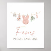 Poster Boho Girl Vêtements de bébé Baby shower Faveurs Si (Devant)