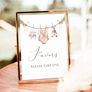 Poster Boho Girl Vêtements de bébé Baby shower Faveurs Si