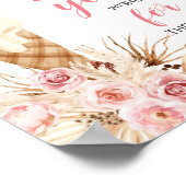 Poster Boho Glace Baby Shower Vœux pour bébé Panneau   (Coin)